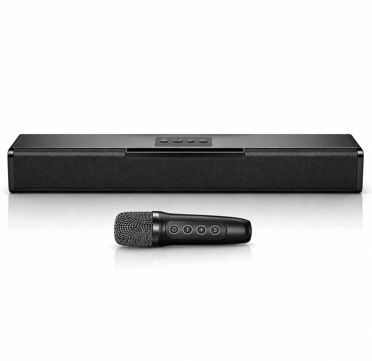 Portable 15W Bluetooth Soundbar with Wireless Microphone and TWS Stereo Pairing