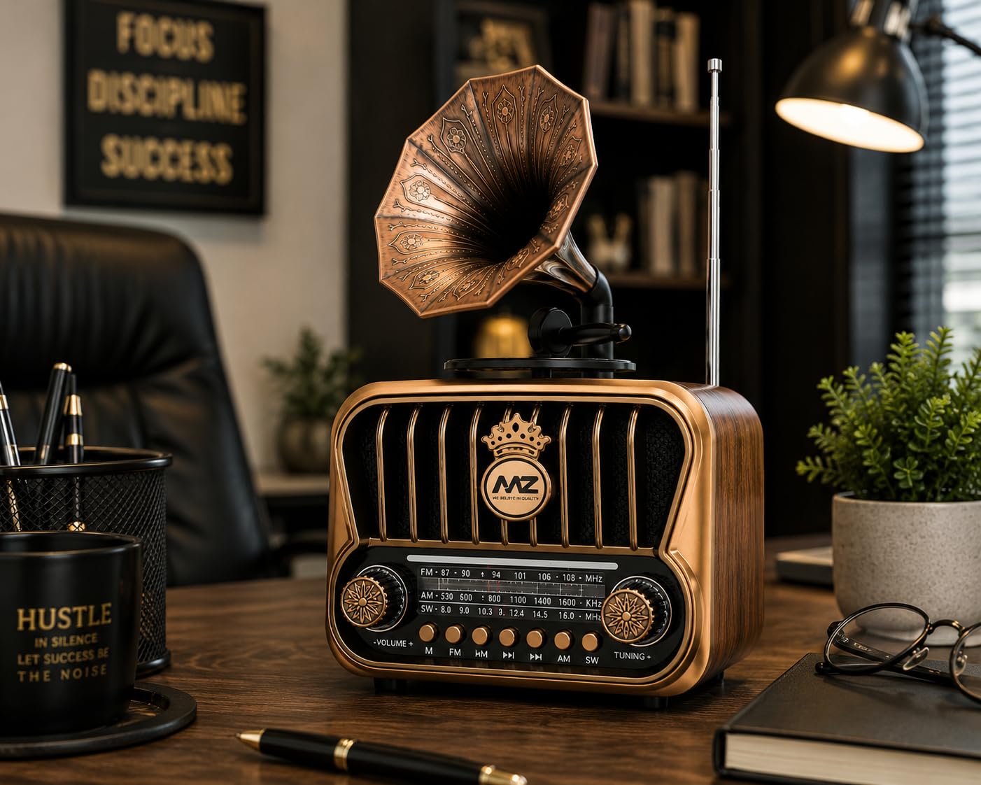 Audio Land Vintage Wireless Radio Speaker with FM/AM/SW Reception and Bluetooth Connectivity