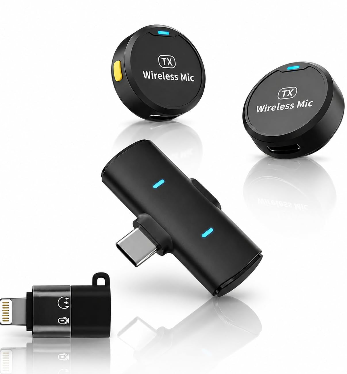 2-in-1 Wireless Microphone, Magnetic Collar Clip